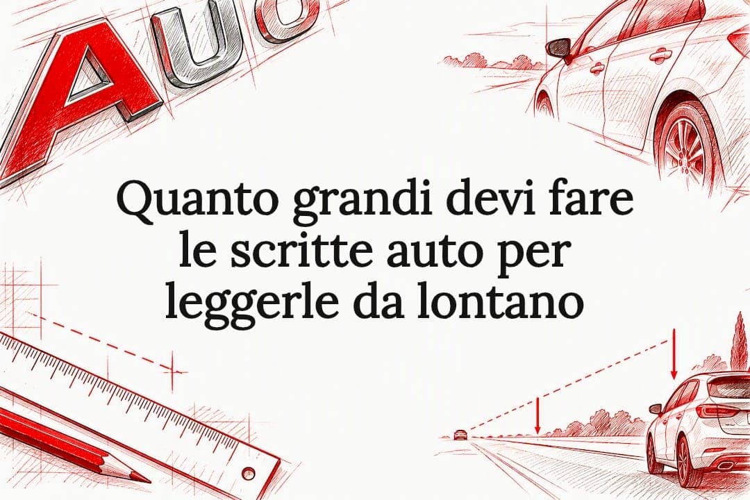 Quanto grandi devi fare le scritte auto per leggerle da lontano